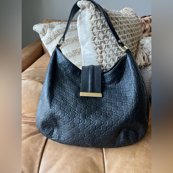 Gucci Handbags - Authentic Vintage  Gucci Guccissimi Black Hobo Bag